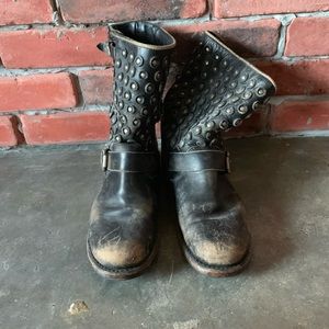 Frye Studded Distressed Boots